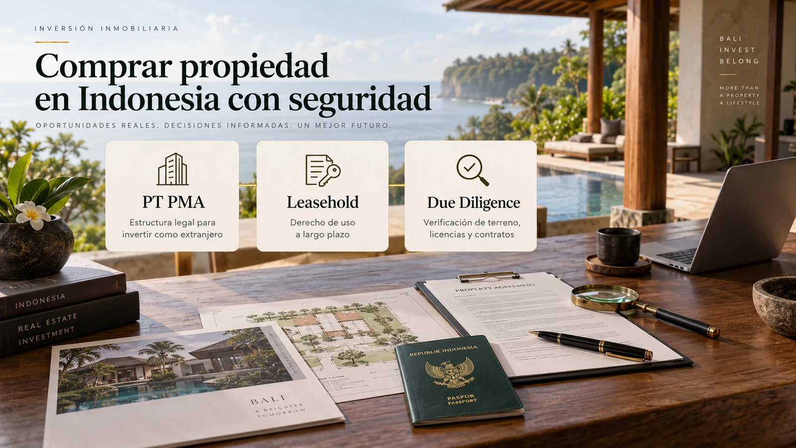 Comprar propiedad en Indonesia con seguridad: PT PMA, leasehold y due diligence antes de firmar